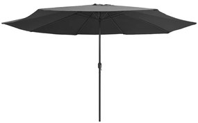 vidaXL Parasol met metalen paal 390 cm antracietkleurig