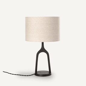 Taffellamp in metaal en linnen Jakomé