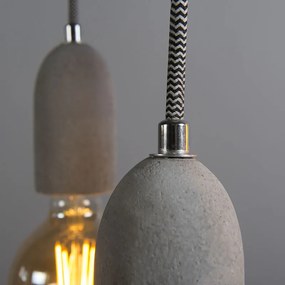 Eettafel / Eetkamer Industriële hanglamp grijs beton - Cava 3 Modern Minimalistisch E27 rond Binnenverlichting Lamp
