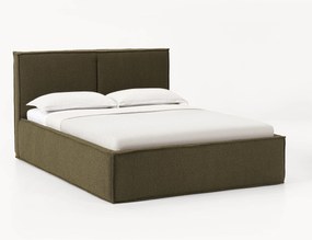 Bouclé gestoffeerd bed Dream met opbergruimte