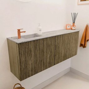 Mondiaz Joya DLux 110cm toiletmeubel ronding rechts dusk met wastafel faye links 1 kraangat glace