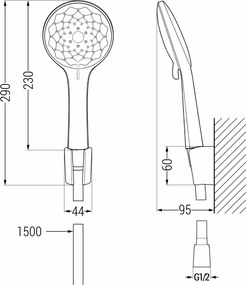 Mexen R-74 punthoofddouche set, chroom - 785745052-00