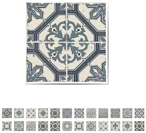 WALPLUS 24x Muursticker Azulejo in vintage stijl 10x10 cm blauw