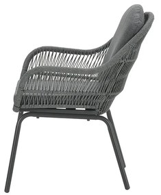 Garden Impressions Yima tuinset 6-delig licht grijs - Tulli tuintafel bruin Ø148 cm