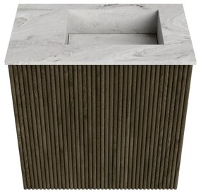 Mondiaz Joya DLux 40cm toiletmeubel shadow met wastafel faye rechts 1 kraangat glace
