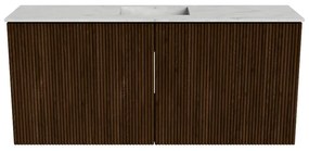 Mondiaz Joya DLux 90cm toiletmeubel walnut met wastafel faye midden 1 kraangat opalo