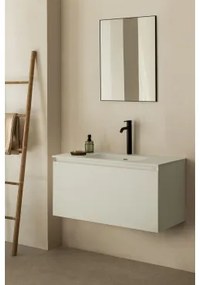 Macrae Houten Badkamermeubelset Met Geïntegreerde Wastafel Wit & Rechthoekige Led En Anticondens 100x70 Cm Tamsin & Wit ↑20 - Sklum