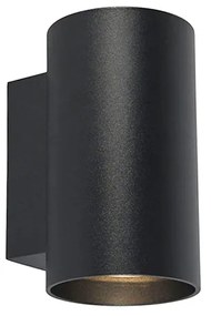 Moderne wandlamp zwart rond 2-lichts - Sandy