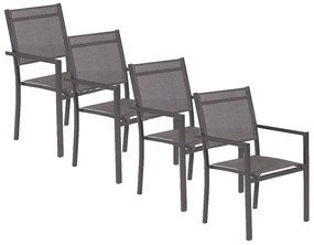Garden Impressions Moon tuinstoel donker grijs - 4 stuks