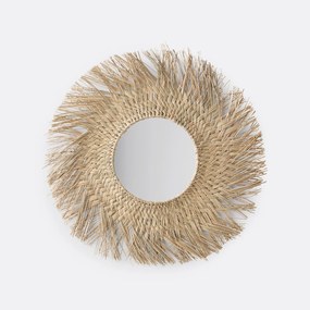 Spiegel in strogras, zonnevormØ70 cm, Loully