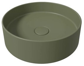 Salenzi Hide Circle opbouw wastafel waskom mat legergroen 40x12cm