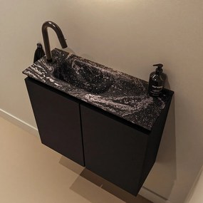 Mondiaz Ture DLux toiletmeubel 60cm urban met wastafel lava links met kraangat