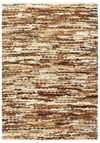 vidaXL Vloerkleed 160x230 cm echt harig leer bruin/wit