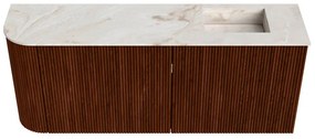 Mondiaz Joya DLux 100cm toiletmeubel ronding links ruby met wastafel faye rechts 1 kraangat frappe