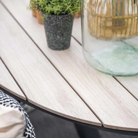 Garden Impressions Stevie tuinset 7-delig taupe - Tulli tuintafel 220x115xH75 cm - light teak vironwood