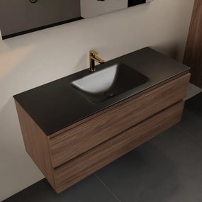 Mondiaz Aivy badmeubel 120cm mocha met wastafel solid surface urban midden 1 kraangat en spiegel