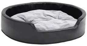 vidaXL Hondenmand 79x70x19 cm pluche en kunstleer zwart en grijs