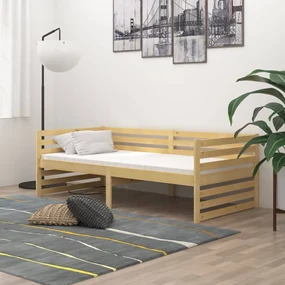 vidaXL Bedbank massief grenenhout 90x200 cm