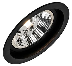 Set van 6 Ronde inbouwspot zwart verstelbaar - Chuck 111