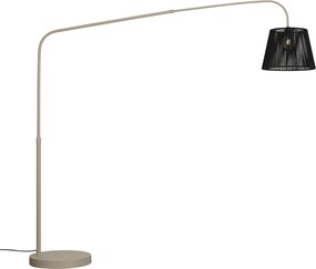 Japandi buiten vloerlamp beige met zwarte kap van touw IP44 - Arc Jayla