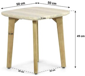 Bistroset 1 persoon  Teakhout/rope Naturel teak Coco Napoli