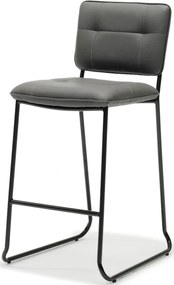 Barkruk Milaan - leer Vintage antraciet