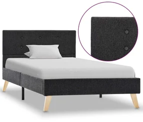 vidaXL Bedframe stof donkergrijs 100x200 cm