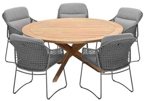 4 Seasons Moretti tuinset 6-delig - Prado tuintafel Ø160 cm