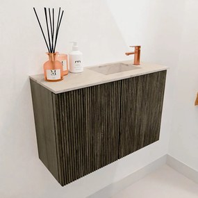 Mondiaz Joya DLux 60cm toiletmeubel shadow met wastafel faye rechts 1 kraangat frappe