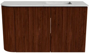 Mondiaz Joya DLux 70cm toiletmeubel ronding links ruby met wastafel faye rechts zonder kraangat opalo