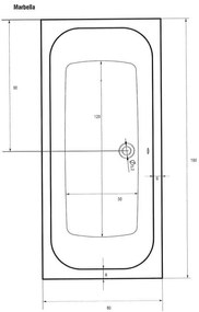 Badstuber Marbella badkuip 170x75cm wit