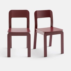 Set van 2 gebeitste massief berken stoelen, Talet