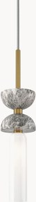 Kleine hanglamp Kyoto van marmer en metaal