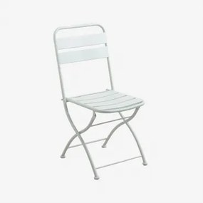 Set Van 2 Opvouwbare Eetkamerstoelen In Staal Janti Ijsberg - Sklum