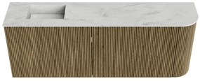 Mondiaz Joya DLux 110cm toiletmeubel ronding rechts dusk met wastafel faye links zonder kraangat opalo
