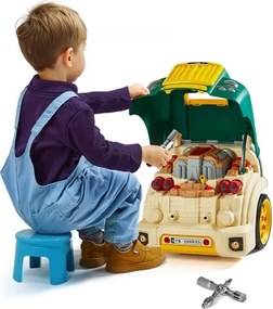 VEVOR 60-delige autoreparatieset voor kinderen met afneembare onderdelen, licht en geluid, stuur en claxon, werkplaatsset voor peuters vanaf 3 jaar, groen