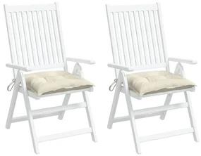vidaXL Stoelkussens 2 st 50x50x7 cm stof crèmewit
