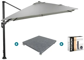 GI Hawaii zweefparasol Deluxe 300 x 300 cm. - Zand - met voet en hoes