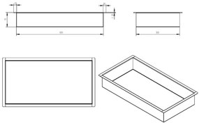 Mueller Ferro inbouwnis 60x30x7cm verouderd ijzer - gunmetal