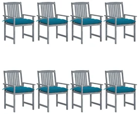 vidaXL Tuinstoelen 8 st met kussens massief acaciahout grijs