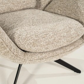 Draaibare Fauteuil Met Voetenbank Taupe