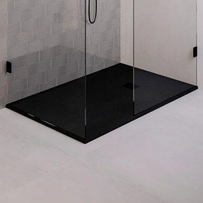 BRAUER Asteroid Douchebak 90x160 incl. antislip en antibacterieel mineraalmarmer mat zwart DB-AS90160MZ