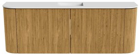 Mondiaz Joya 115cm toiletmeubel ronding links/rechts oak met wastafel faye midden zonder kraangat talc