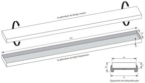 Brauer los multifunctioneel tegelinlegrooster 100cm zwart mat