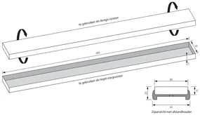 Brauer los multifunctioneel tegelinlegrooster 100cm zwart mat