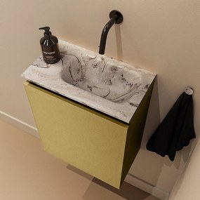 Mondiaz Ture DLux toiletmeubel 40cm oro met wastafel glace rechts zonder kraangat