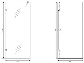 Saniclear Modern Antique profielloze inloopdouche 90x200 verouderd messing