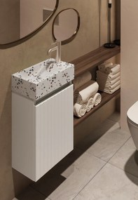 Fontana Terrazzo toiletmeubel met ribbelfront 40cm wit mat