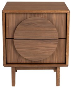Zuiver Groove Design Nachtkastje Walnoot - 45x40x55cm.