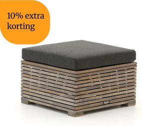 + 10% kassakorting | Voetenbank | ROUGH-C | Teakhout | Old Teak Greywash | 60x60cm | Kees Smit Tuinmeubelen
